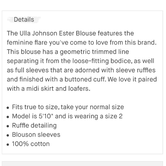 🌸NWT ulla johnson ester blouse in eclipse dot - Picture 11 of 13